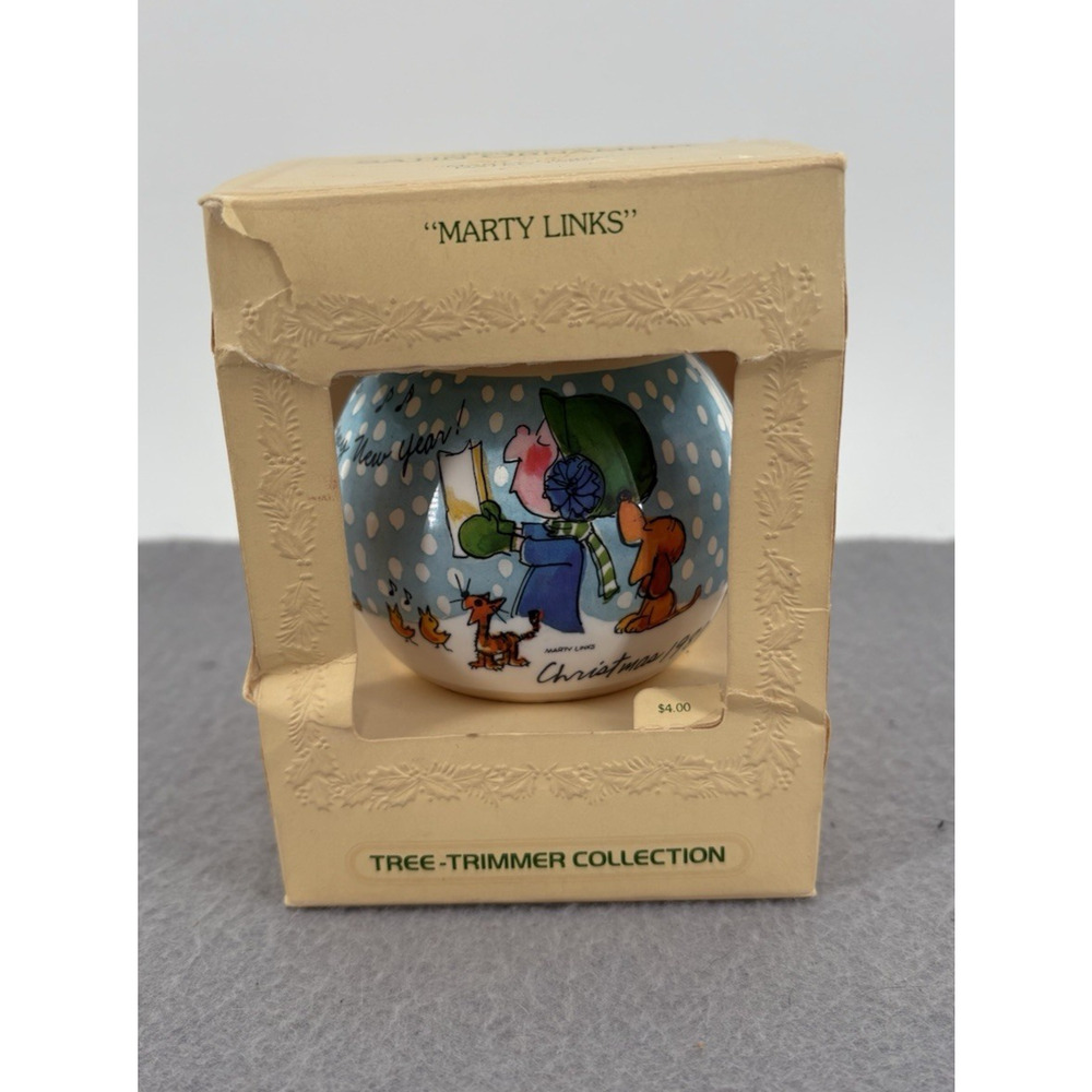 Vintage 1980 Hallmark Keepsake Ornament Marty Links Satin Ball New In Box 80s